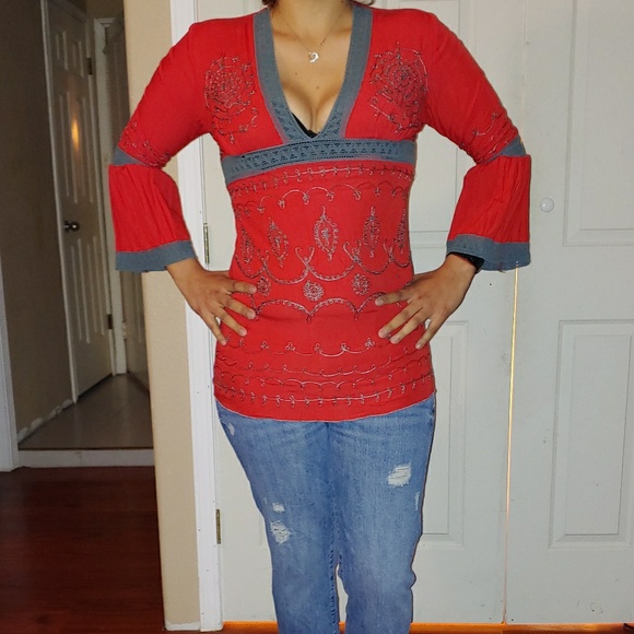 Red orange blouse - Picture 1 of 2